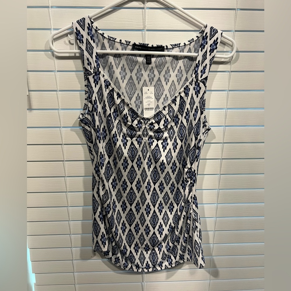 NWT WHBM blue geometric tank
